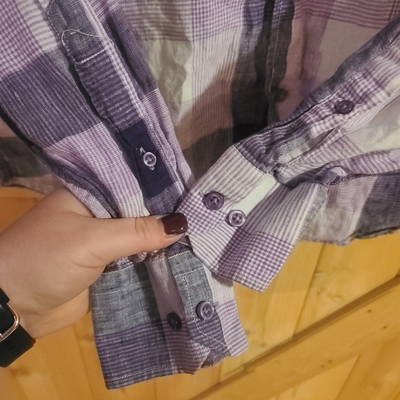 Inserch Collezione Uomo Men's L Linen Long Sleeve/Tab Sleeve Button Down Shirt - Picture 4 of 10